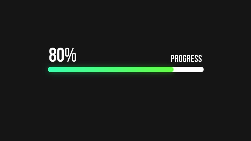 80% progress motion animation design