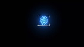 blue glowing neon fingerprint scan icon.digital processing of biometric fingerprint scanner identification Fingerprint scanner illustration. - Powered by Shutterstock - Get 15% off with code: PIKWIZARD15