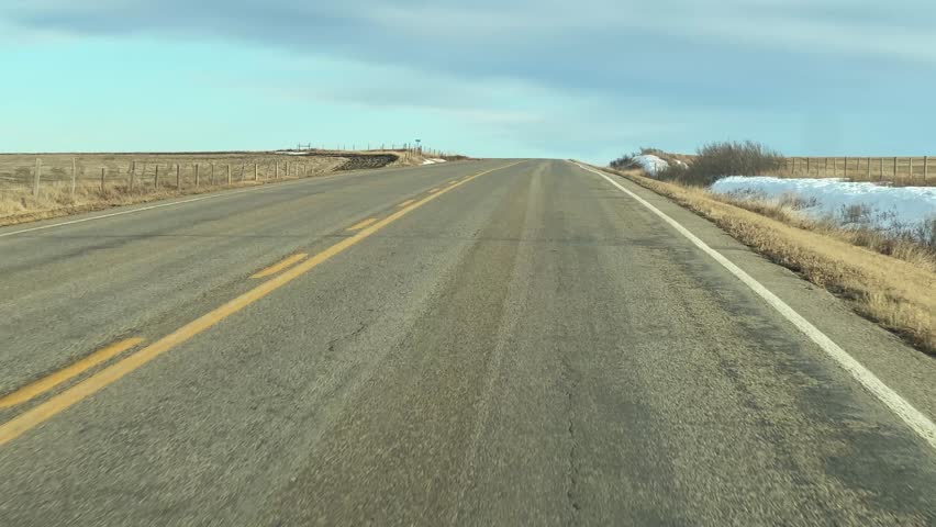 Driving on Back Country Roads in Rural Alberta, Canada