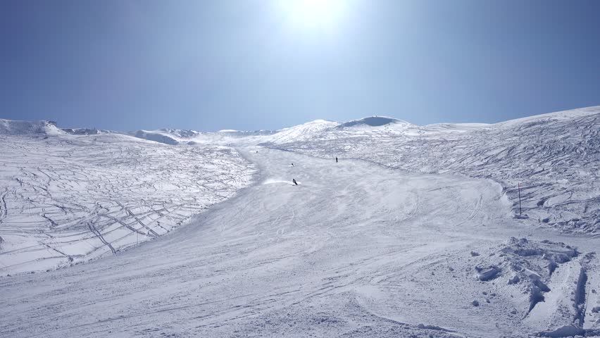 Snowy Slopes and Alpine Peaks in winter – Les Portes du Soleil Ski Area, Mont Blanc