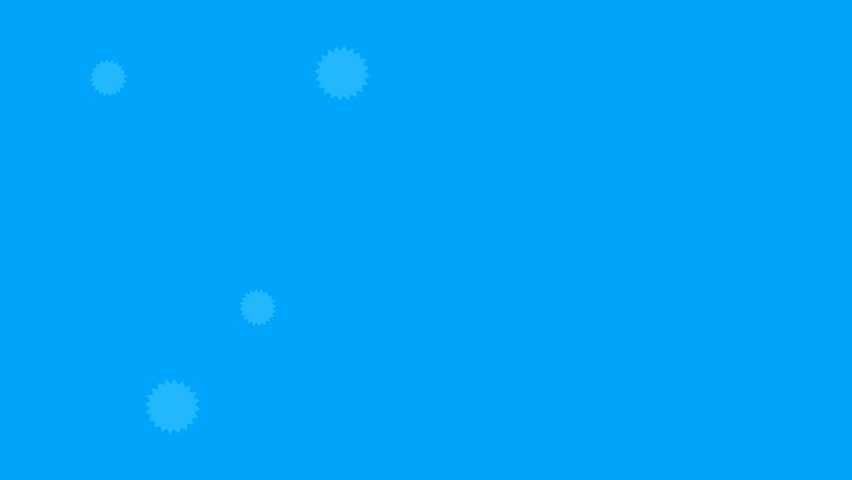 An advertising-themed animation featuring “1.1 New Year Sale, up to 50% off, today only.” Animation on a bright blue background with copy space. Simple animation. Motion graphics.