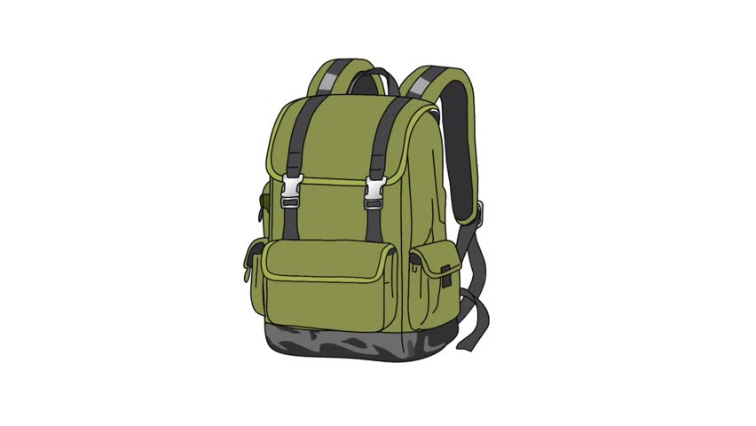 2D Animated outdoor backpack for camping and adventure theme. Perfect for travel videos, hiking promos, survival content, and outdoor lifestyle visuals.