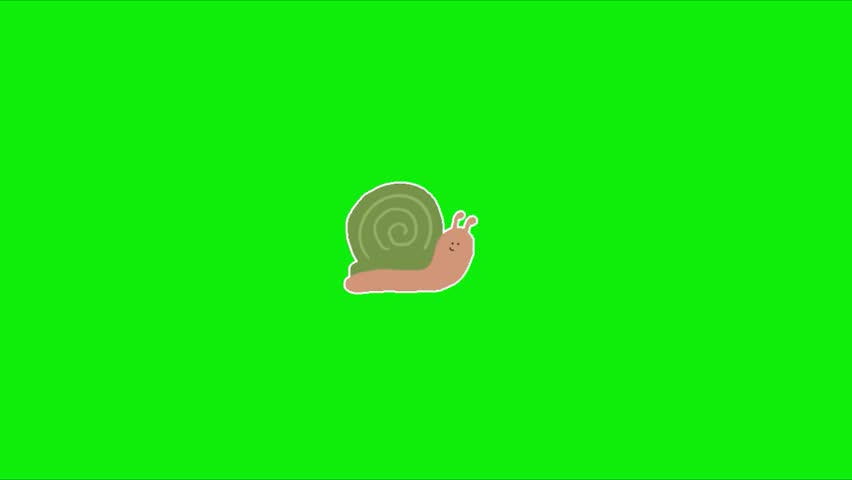 Cute Snail Animation, Perfect for children’s content, educational videos, storytelling, eco-themed projects, cartoons, presentations, and social media animations. Animation, green screen background. 