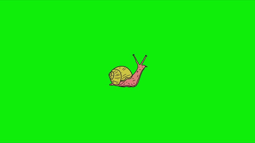 Cute Snail Animation, Perfect for children’s content, educational videos, storytelling, eco-themed projects, cartoons, presentations, and social media animations. Animation, green screen background. 
