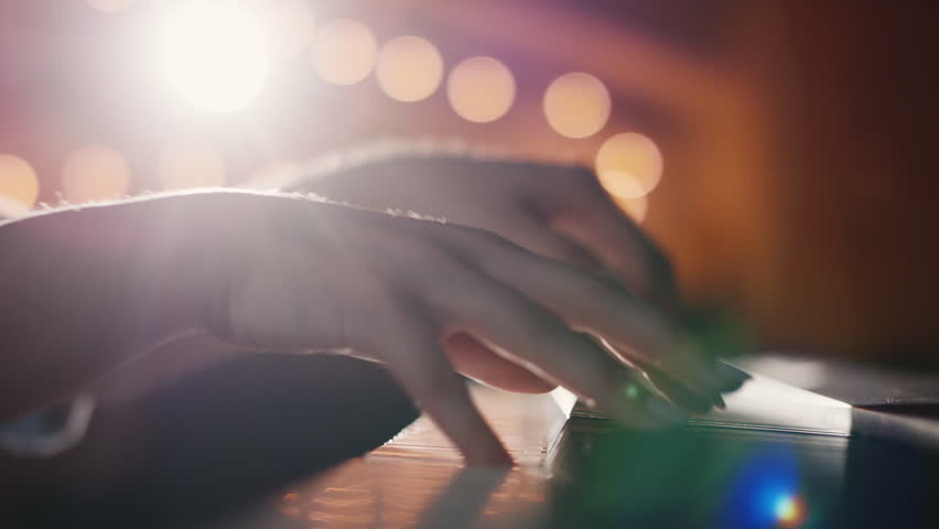 artistic fingers play piano melody cozy magical atmosphere destiny finding talent