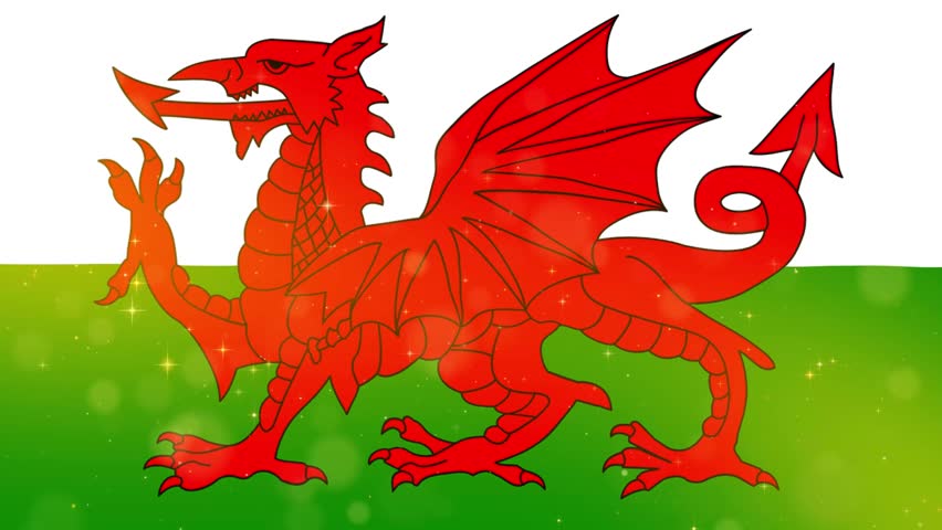 Vibrant Red Dragon Emblematic of Welsh National Identity and Heritage