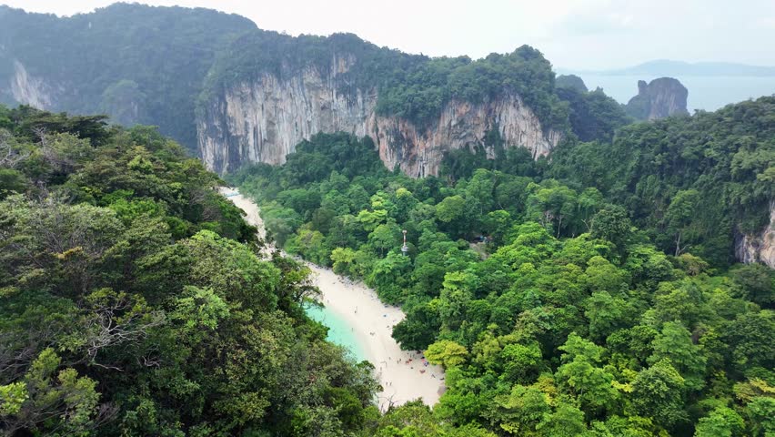 360 degree viewpoint at Koh Hong Island in Krabi, Thailand while raining Southeast Asia