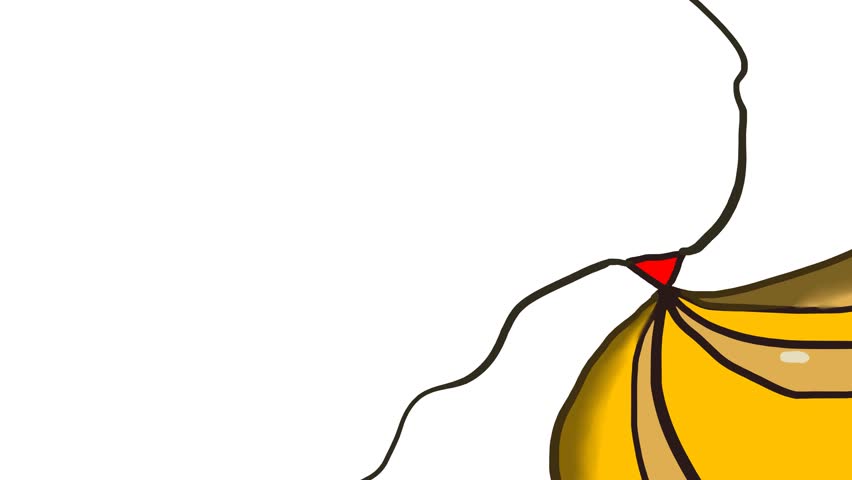 An unknown biological organism or plant with tendrils moves throughout the animation.