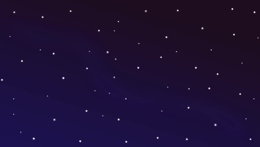 Animated full moon rising in starry night sky loop