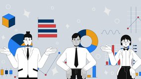 Team collaboration on analytics 2D mixed media animation. Analysis statistics teamwork. Data scientists presenting graphs charts animated collage cartoon flat concept 4K video creative stop motion - Powered by Shutterstock - Get 15% off with code: PIKWIZARD15