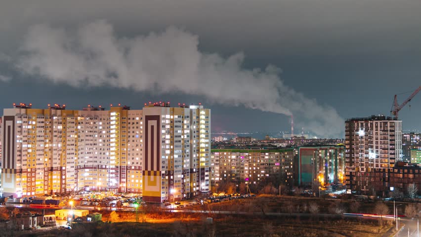 night view of moscow city