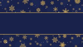 Looped animated decorative frame with golden snowflakes and empty space for text in the center on a blue background. - Powered by Shutterstock - Get 15% off with code: PIKWIZARD15