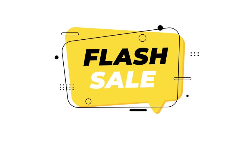 Minimal flat mega sale animation with speech bubble and bold typography, ideal for e-commerce promotions, discount campaigns, social media ads, and marketing videos.