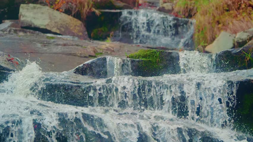 Footage capturing the rushing water over the multi-tiered rock formations of Glendale Falls, one of the longest and most powerful waterfall runs in Massachusetts.