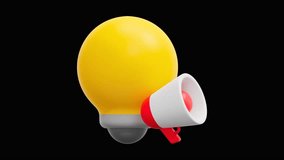 Animated Idea 3D Render Icon – Creative Innovation, Business Concept and Inspiration Symbol Video - Powered by Shutterstock - Get 15% off with code: PIKWIZARD15