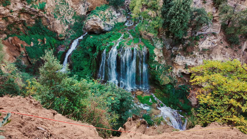 Spectacular Aniene Falls in Villa Gregoriana, Tivoli, Lazio, Rome, Italy
