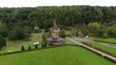 Lateral Aerial View Wooden Architecture