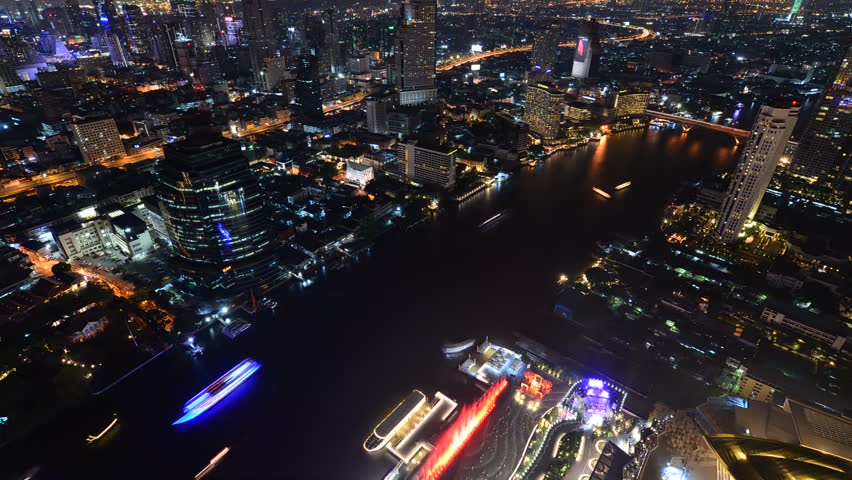 Bangkok cityscape. Bangkok night view in the business district.