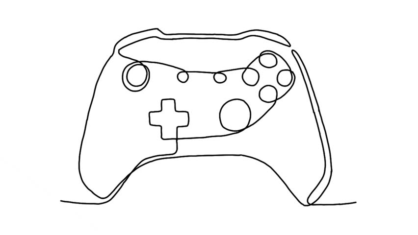 continuous line animation of Joystick game controller