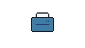 8-bit pixel art paper comes out of the blue printer. looped animation 4k 30fps - Powered by Shutterstock - Get 15% off with code: PIKWIZARD15