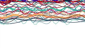 Abstract image featuring colorful wavy lines in red, blue, green, orange, and black hues on a clean white background, creating a dynamic visual effect - Powered by Shutterstock - Get 15% off with code: PIKWIZARD15