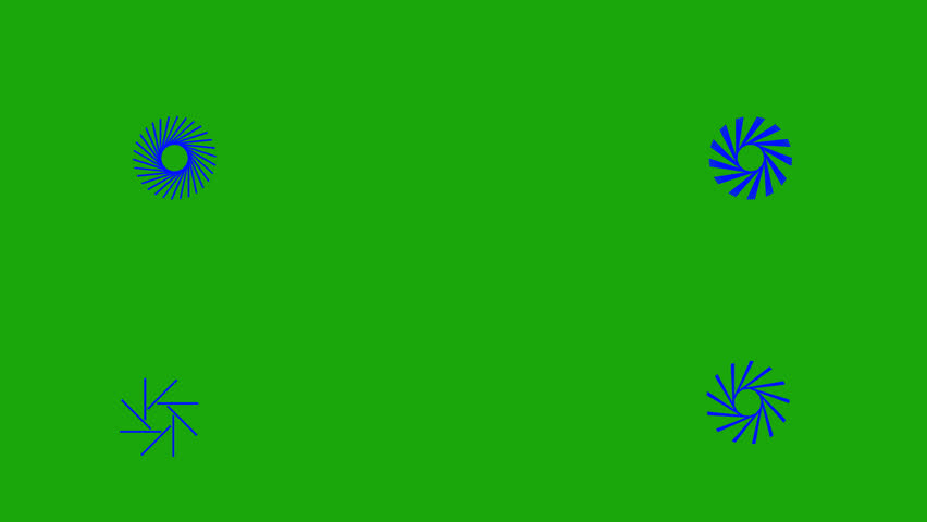 Colorful neon circle burst motion graphic pack, animated radial line explosion elements on green screen for video editing