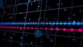 A looped 3D animation of glowing blue and pink financial line charts moving across a dark digital grid, depicting dynamic market fluctuations, stock analytics, and modern data visualization. - Powered by Shutterstock - Get 15% off with code: PIKWIZARD15