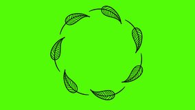 Rotating Hand Drawn Leaf Wreath Animation on Green Screen Chroma Key - Powered by Shutterstock - Get 15% off with code: PIKWIZARD15