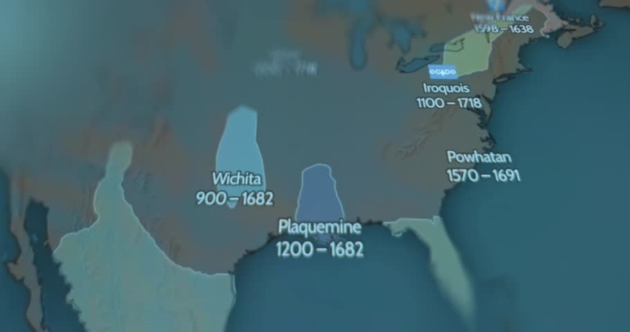 Evolution of USA from Thirteen Colonies until present displayed on map