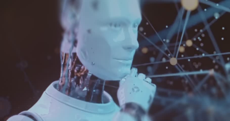 Artificial Intelligence robot, futuristic humanoid