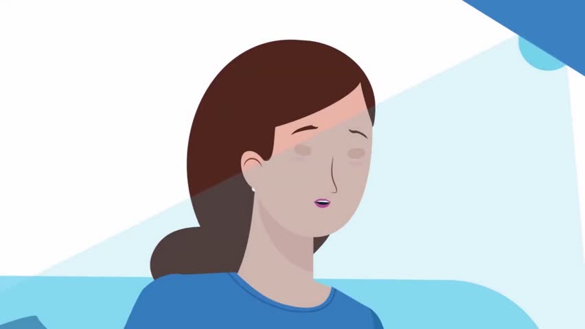 Stressed Woman Holding Head – Anxiety, Mental Health, Burnout and Emotional Pressure 2D Animation