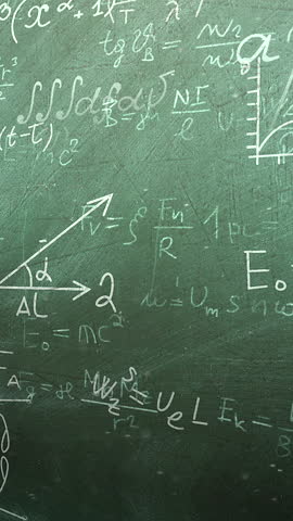 Classroom Scene With Chalkboard Diagrams And Equations, Traditional Academic Setting With Teacher Illustrating Physics Concepts