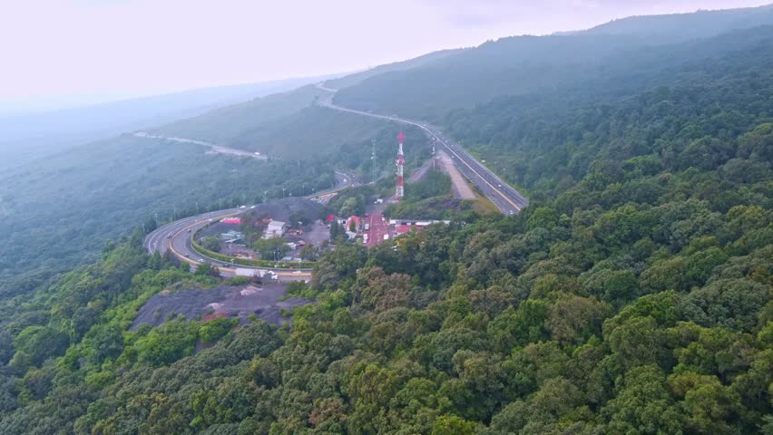 Cuernavaca Highway, Aerial View Mexico, Cars Driving
