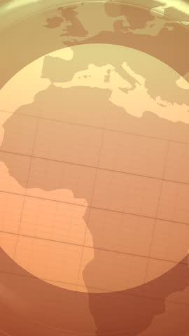 Elegant Broadcast Display, Classic Style Broadcast Interface With Warm Tones And Rotating Globe Visualization In Professional Setting