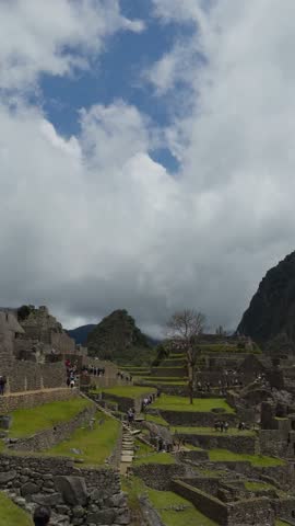 Panoramic View of Machu Picchu Stone Structures