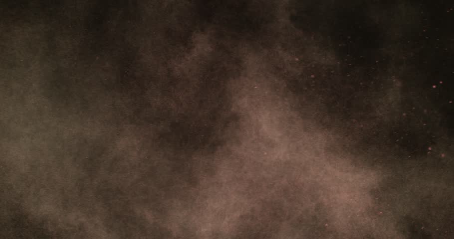 Super slow motion sandstorm and dust blizzard effect with airborne sand and fine particles, filmed at 500 fps on a high-speed camera. Isolated on black background, ideal as realistic VFX overlay.