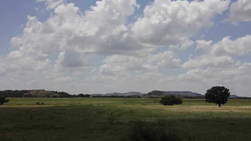 A panning view of the Prairie landscape of Oklahoma