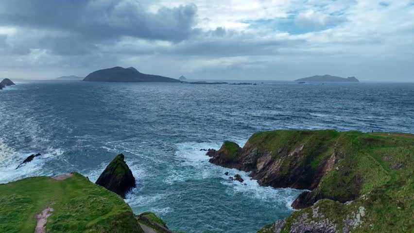 Magic Kerry Ireland view from above Dounquin Harbour Dingle Kerry departing point for The Blasket Islands wild nature in Ireland