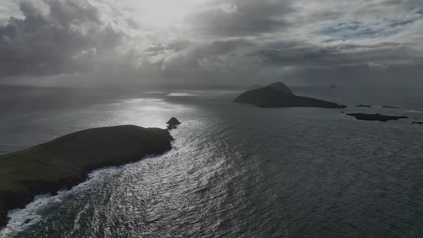Magical Irish Landscapes Kerry Dingle Peninsula sunshine and showers over The Blasket Islands