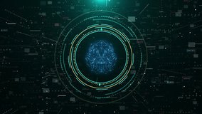 AI digital core Blue Big data futuristic animation of digital board. AI future brain circuit board icon, Artificial intelligence chip. Human brain Connection. Analyzes Technology Digital Data Network - Powered by Shutterstock - Get 15% off with code: PIKWIZARD15