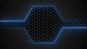 Neon blue hexagon frame with honeycomb texture - Powered by Shutterstock - Get 15% off with code: PIKWIZARD15