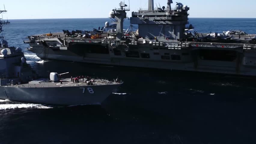 The USS George Washington frequently operates alongside the navies of friendly nations. Joint exercises are an important means of strengthening trust and improving communication.
