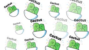 Happy cartoon cacti in pots make a seamless botanical pattern design, perfect for fabric, stationery, or home decor. Funky and charming. - Powered by Shutterstock - Get 15% off with code: PIKWIZARD15