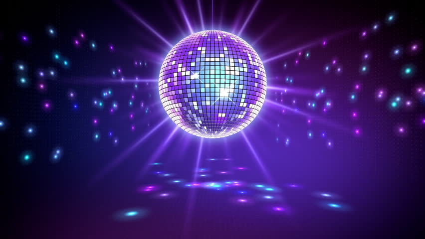 Sparkling Nightclub Disco Ball LOOP with Neon Beams for Dance Party and Music Events