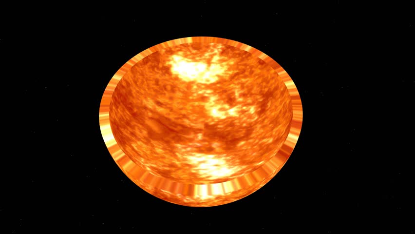 Jupiters inside the sun comparison. 3d animation