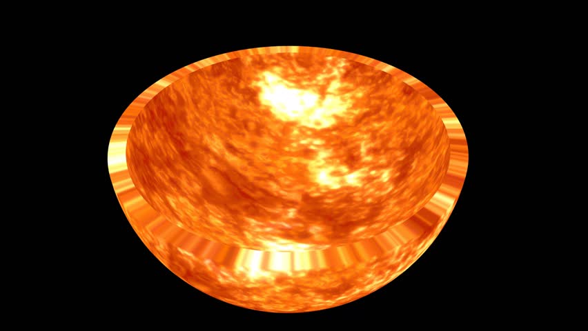 Jupiters inside the sun comparison. 3d animation