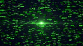 Digital Binary Code Data Flow Loop With Green 0s And 1s. Futuristic High-tech Background For Computing, Ai, Network, Cybersecurity, And Virtual Reality. Green Binary Code Digital Data Flow Background - Powered by Shutterstock - Get 15% off with code: PIKWIZARD15