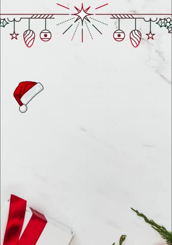 A sophisticated and modern Merry Christmas video greeting featuring a clean green and white design. Includes festive elements like a Santa hat, stars, and a subtle white marble background. Perfect for high-end social media stories, vertical advertising, and seasonal business promotions.