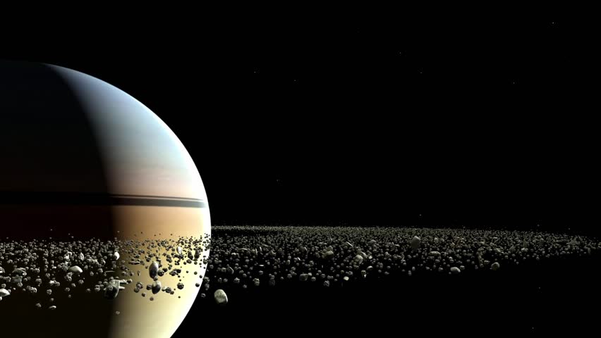 The majestic saturn planet and its detailed icy ring system in space.