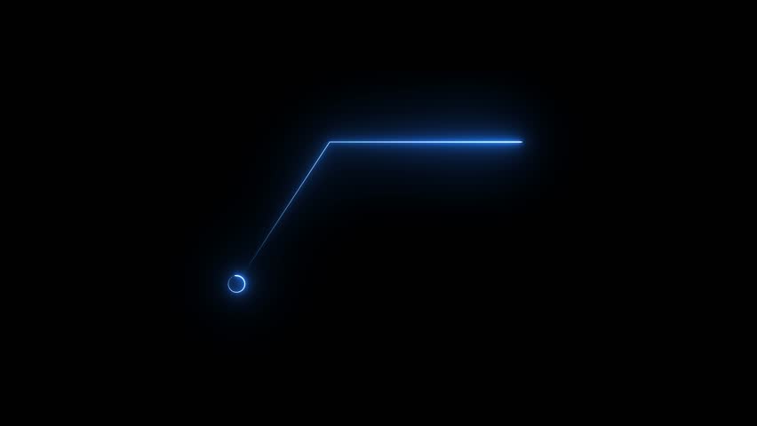 Call out elements Neon line animation Isolated on Black Background. Neon cyan line HUD animation isolated on Black Background.